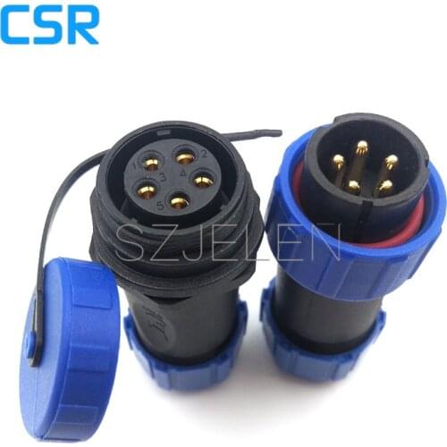 SP2110/P5-S5, Waterproof connector 5 pin, High-power LED cable connector 5 pin plug socket,Outdoor connector IP68