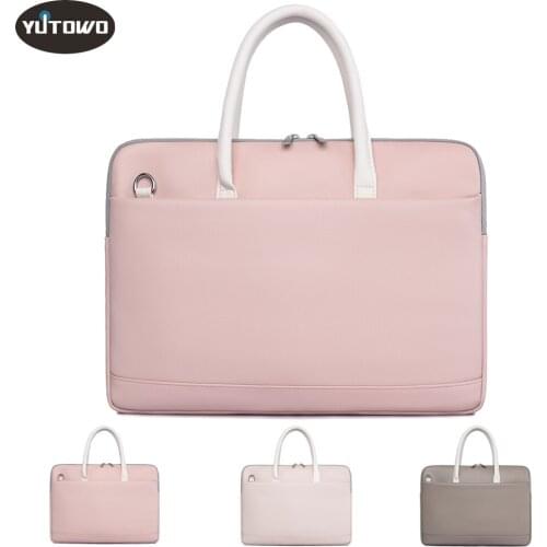 Laptop Bag Fashion PU Leather For 13.3 14 15 15.6 Inch For Macbook Air Pro 13 Funda Portable Waterproof Case Notebook Briefcase