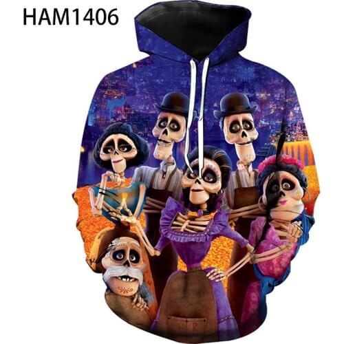 Coco sweatshirt hoodie 2021 new mens summer 3D animation printing comfortable casual street cool clothing