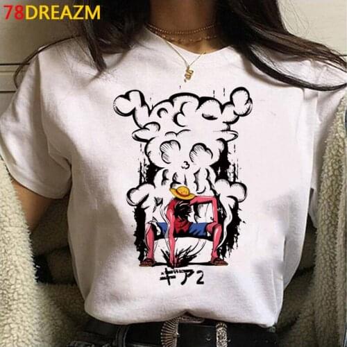 One Piece Luffy summer top tshirt women plus size aesthetic japanese streetwear couple t shirt clothes vintage harajuku kawaii