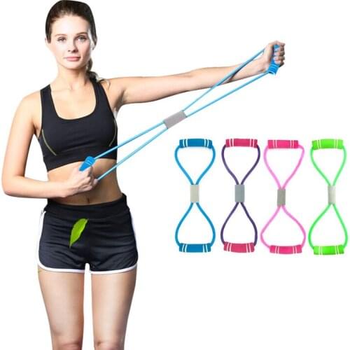 Eight-shaped Rally Lady 8-shaped Rally Latex Men and Women Open Shoulder Arm Elastic Rope Home Practice Back Rope