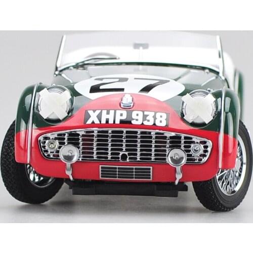 High classic collectible 1:18 Triumph vintage car TR3S 1959 Le mans race 27# diecast vintage car model with small gift