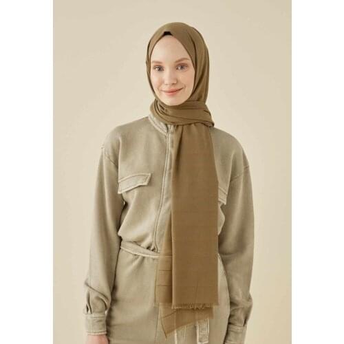 Women islamic muslim hijab Line Woven Shawl Khaki shawl cotton ladies simple casual