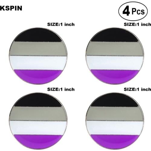 Asexual Lapel Pin Flag badge Brooch Pins Badges 4pcs