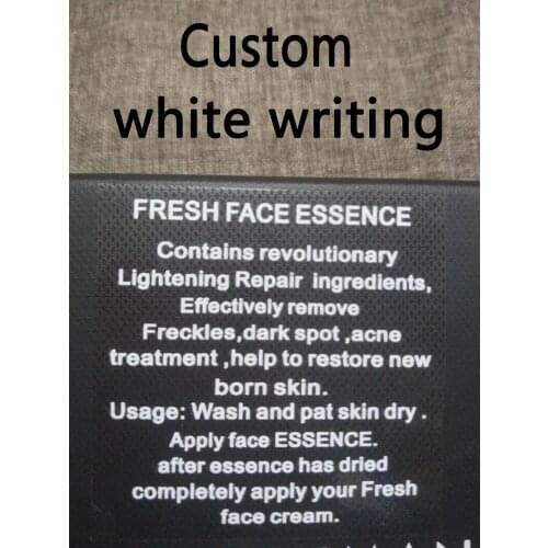 100 pieces custom white writing transparent background sticker logo label morning and evening cream sticker lip gloss label