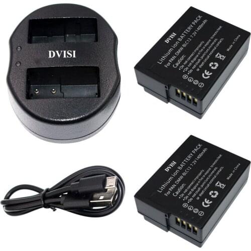 2pcs 1.4Ah DMW-BLC12 DMW BLC12 Camera Batteries and USB Dual Charger for Panasonic DMC GH2 G5 G6 V-LUX4 DMC-GH2 FZ1000 FZ200