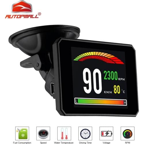 OBD 2 II HUD Head Up Display Temperature Car KM/h MPH Turbo Boost Pressure Speed Projector On The Windshield For Car HUD