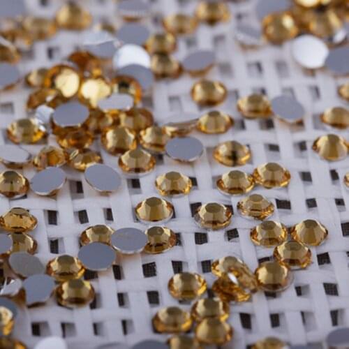 1000Pcs/Bag ss16 4mm Acrylic Nail Art Glitter Rhinestones Nail Tools DIY Decoration not hotfix Crystal Yellow N09
