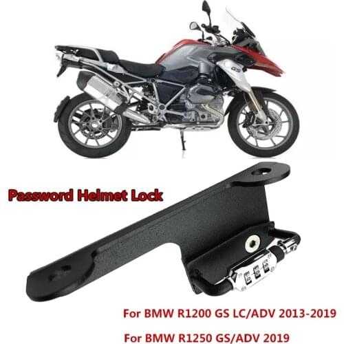 R1200GS Helmet Lock Password Mount Hook Black Side Anti-theft Security Fits For BMW R1200 GS LC/ ADV 2013-2019 R1250 GS/ADV 2019