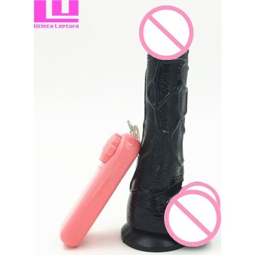 Black Realistic Big Dildo 360 Rotation Vibration Huge Penis with Sucker G-Spot Vibrators Adult Products Sex Toys for Women