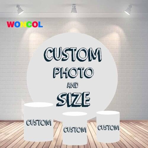 Woncol Custom Circle Photography Backdrop Kids 1st Birthday Baby Shower Any Color Size Round Vinyl Photo Booth Props