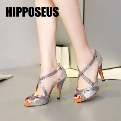 Hipposeus Women Dance-Shoes For Girls Ballroom Latin Dance Shoes Ladies Modern Tango Jazz Dancing Shoes High Heel Salsa Sandrals