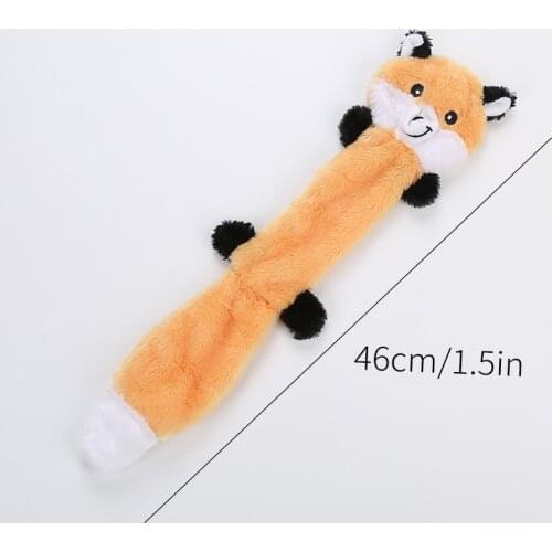 Pet Toy No Stuffing Squeaky Plush Bite Resistant Molar Toy Foxes Raccoon And Squirrel For Dog FPing