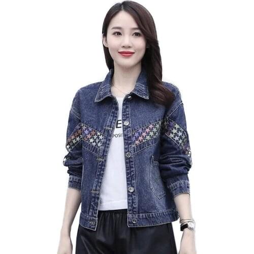 Denim Jacket Women 2021 Spring Autumn New Jeans Clothes Loose Short Coat Large Size Female Single-Breasted Cowgirl Top Lady A126