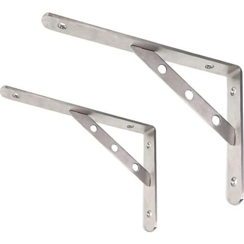 HOT-Quality SUS 304 Solid Stainless Steel 90 Degree Angle Wall Mounted Shelf Supporter Bracket Frame (1 Pair)