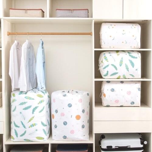 Small fresh Storage Bag Beam port Transparent Bag small Large Foldable Clothes Organizer Baby Toy Moistureproof Quilt Travel Bag