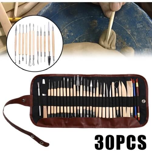 14/30pcs Hand Wood Clay Sculpting Modeling Tool Kit Professional Detailed Pottery Ceramic Sculpting Tools For DIY Craft Working