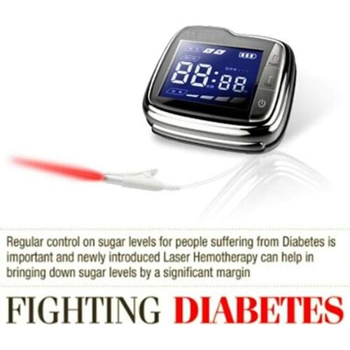 Wrist Medical Laser Watch 650nm Soft Laser for Diabetes Therapy Cholestrol Blood Regulation High Blood Pressure Sugar