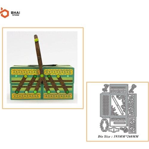 New Design Three-Layer Portable Box Metal Cutting Dies Cut Decoration Scrapbook Paper Card Embossing Decor Craft 2021