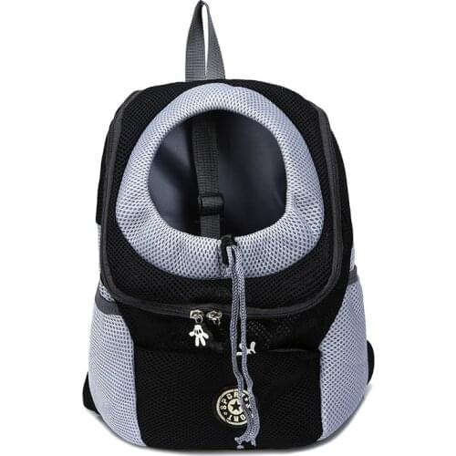 New Out Double Shoulder Portable Travel Backpack Outdoor Pet Dog Carrier Bag Pet Dog Front Bag Mesh Backpack Head
