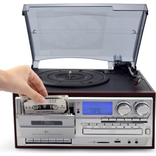 2021 New Laser Vinyl Record Player Phonograph CD Tape Radio Bluetooth USB Retro AC220V