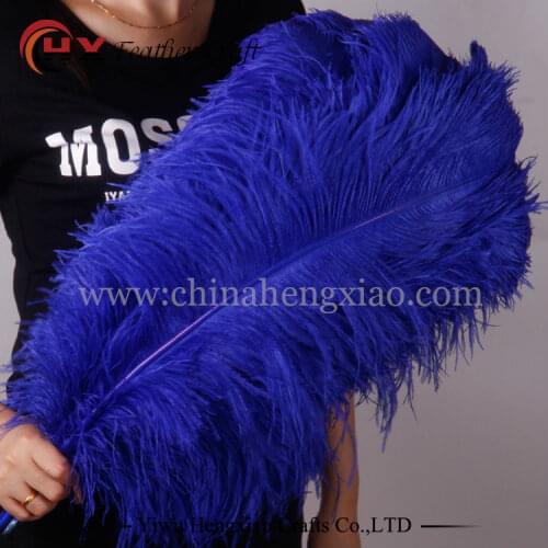 Wholesale Hard rod 10pcs/lot natural Royal Blue Ostrich Feathers 15-75cm /6-30" Wedding Christmas Decorations DIY Feather