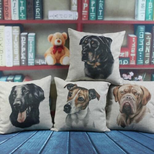 Parson Jack Russell Terrier Cushion Covers Hand Painting Dog Dogue de Bordeaux Pillow Case 45X45cm Bedroom Decor