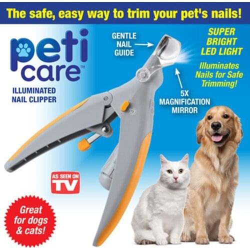 Pet Dog Nail Clippers Grinders with LED Light and 5X Magnifier Pet Care Dogs Grooming Claw Nail Trimmer Cutter Scissors