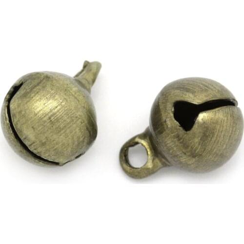 Zinc metal alloy Charm Pendants Bell Antique Bronze 6mm( 2/8") x 9mm( 3/8"), 25 PCs