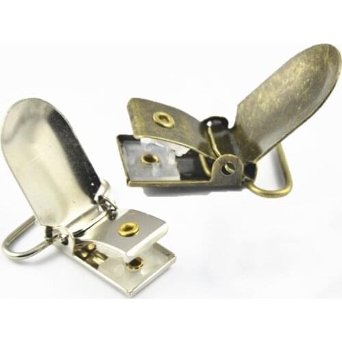 Silver Tone/ Antique Bronze Metal Oval Baby Pacifier Clip DIY Suspender clips 15MM 20MM 25MM 30MM 35MM 50PCS/LOT