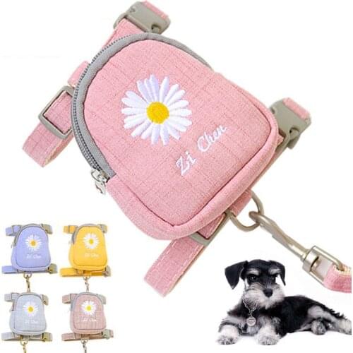 Dog Harness Pet Harness Puppy Cat Vest Leash Collar For Chihuahua Pug Bulldog Cat Personalise Pet Supplies arnes perro