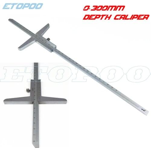12" 0-300mm 0.02 Depth Vernier Caliper Carbon Steel Metric depth Gauge Micrometer depth Measuring Tools