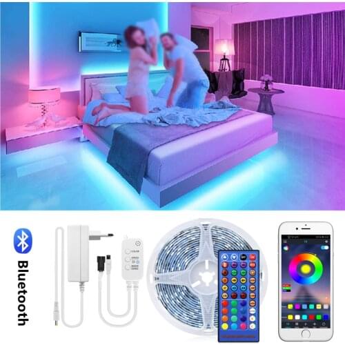 WS2811 Addressable LED Strip 12v RGB Neon Bluetooth Smart LED Tape 5m 10m Colorful Galloping Lights Bedroom Decor Lamp Rope