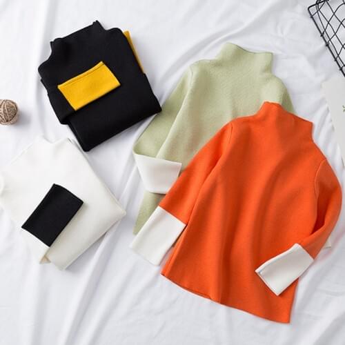 Autumn Baby Boys Girls Turtleneck Sweaters 2-7 Yrs Kids Sweaters Winter Knitted Bottoming Boys Sweaters Baby Girls Pullover