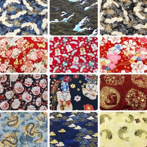 5 PCs/Set Pure Cotton Fabric Mixed Crane Flower Vintage Handmade Cloth Textile Fabric For Baby Child Patchwork Quilting 25x20cm