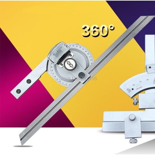 360degree Universal Bevel Protractor with 300mm Blades angle ruler w/ Magnifier Blades Fine Adjustment
