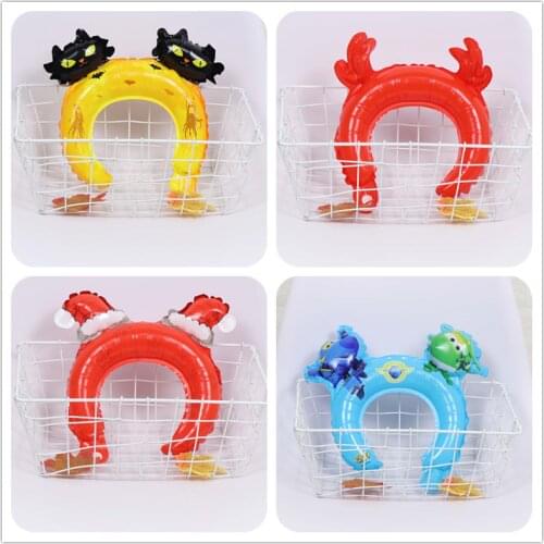 10PCS Navidad Air Balloons Christmas decorations Hair Clasp globos Santa Claus Snowman head band New year head wear gifts