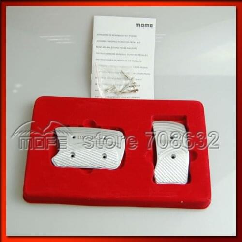 High Quality Aluminum Racing Car MOMO Match Pedal Pad Set For AT Car Grey