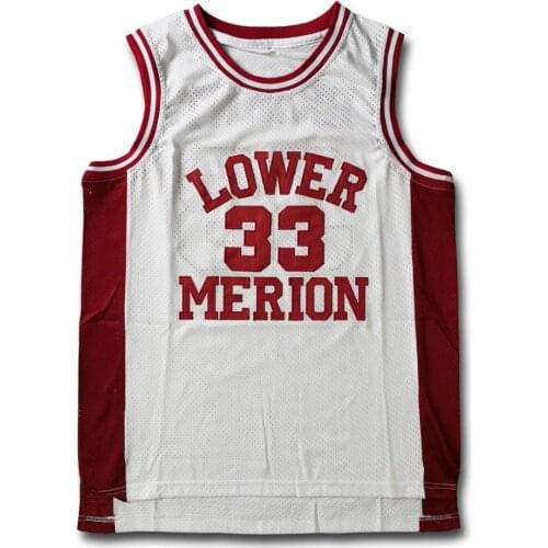 Adule Sleeveless #33 Kobe Bryant Lower Merion Headgear Mens Maroon High School Retro basketball Jersey Embroidered Sport shirt
