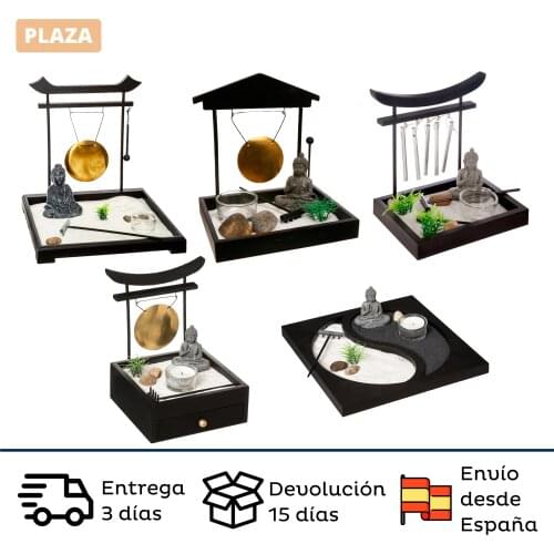 Zen Garden (includes stones, candle holder, and sand) in black color