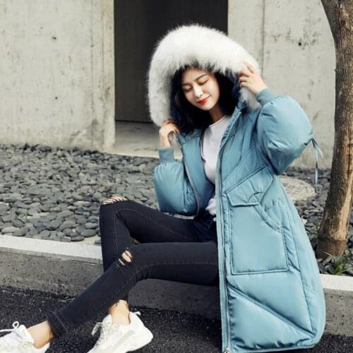 Women newest hooded long duck down jacket with fur collar female thickened fashion Korean style coat slim popular winter jackets