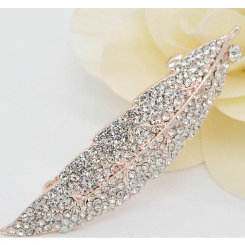 Newest European Charm Gold-Color Crystal Leaf Hair Barrettes Accessories Fashion leaves Hairpin Hair Clip Women Jewelry