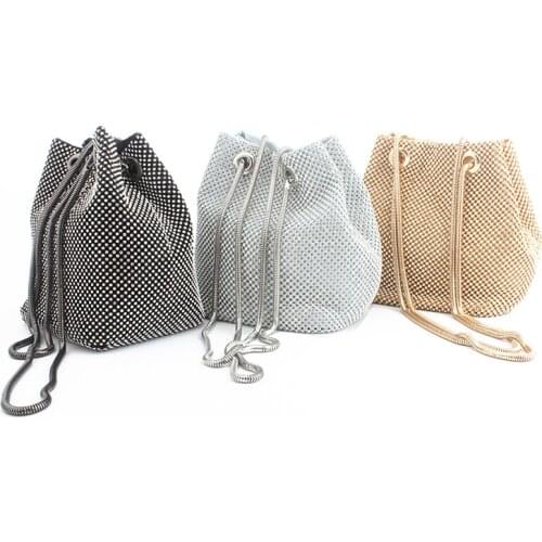 BELLA JOY Casual purses fashion bag women evening party purses solid tote crystal handbag shining diamonds purses wedding bag