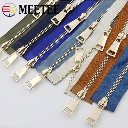 1/2pcs Lightgold Open-end Metal Zippers 120cm 5# Double Sliders Zipper For Sewing Down Jacket Coat Zips Accessories A3-11