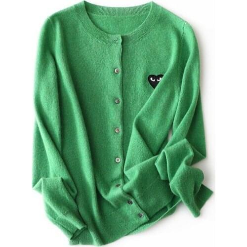 100% cashmere knit women spring autumn fashion thin cardigans sweater coat Oneck single breasted apricote 6colors M/L