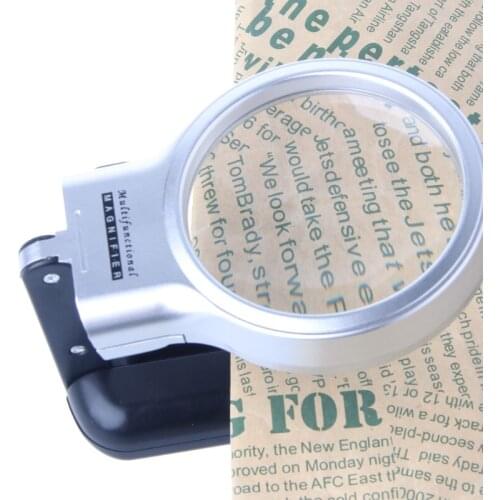 3X Desktop Handheld Reading Magnifier Magnifying Glass lens With LED Lights New