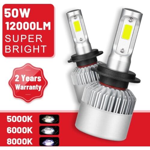 Carlitek H7 LED 5000K Car Headlight H4 H1 H11 H8 H9 H3 9005 9006 HB3 HB4 6000K 8000K Auto Fog Lights PTF Ice Bulb Hi/Lo Beam 12V
