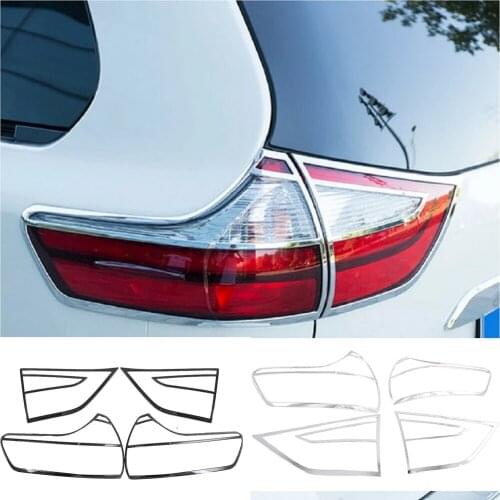 Car Cover Styling Detector ABS Chrome Rear Tail Light Cover Rear Lamp Frame Molding Trim For Toyota Sienna 2015-2020
