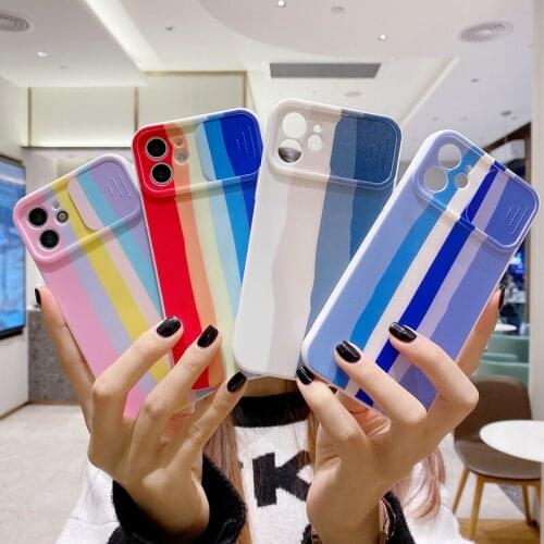 Camera Protection Luxury Rainbow Phone Case For iPhone 11 12Pro Max 12 Mini XS Max XR 7 8 Plus SE 2020 X Soft Silicone Coque