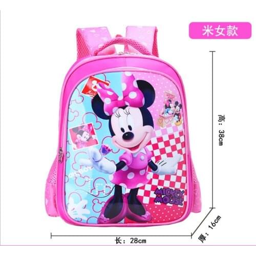 Disney Girls Children Minnie Kindergarten School bag Teenager Schoolbags Kids Student Mickey Backpacks